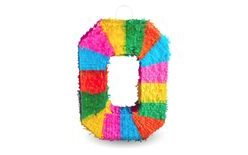 Piñata číslo " 0 " farebná - rozbitná, 50x35x7,5 cm