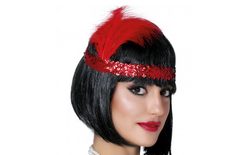 Charleston headband - perfect for first republic style parties - with red pen