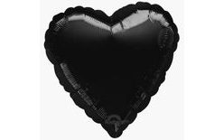 Foil balloon 45 cm Heart black