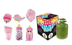 Helium for balloon filling + balloons to celebrate the birth of a baby girl - 250 l
