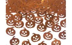 Pumpkin - metallic confetti for table 2 x 2 cm 15 g pack - Halloween