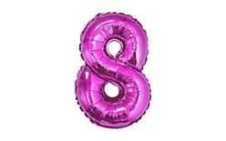 Balloon foil numerals pink 35 cm - 8 (CANNOT FILL HELIEM)