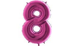 Balónik s číslicami z ružovej fólie - Ružový 115 cm - 8