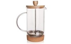 Glass/stainless steel/bamboo coffee pot CORK 1 l