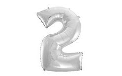 Balónové číslice strieborné - SILVER 115 cm - 2