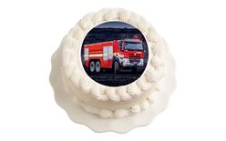 Edible paper for firefighters - fire truck 20 cm