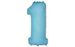 Balloon foil numerals light blue 115 cm - 1