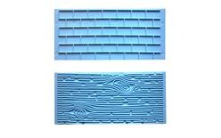 Impression mats Bark and brick wall Set 1