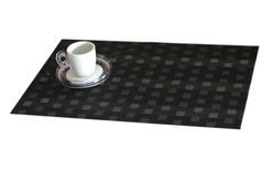 Plastic placemat black-grey cubes