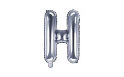 Balloon foil letter "H", 35 cm, silver (NELZE PLNIT HELIEM)