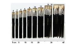 Set of flat brushes size 0 to 16 - 108 pcs