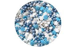 Sugar decorating - blue and white mix 50 g
