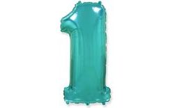 Balloon foil digits turquoise (Tiffany) 115 cm - 1