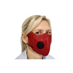 Respiratory protective mask KN95 with exhalation valve - burgundy