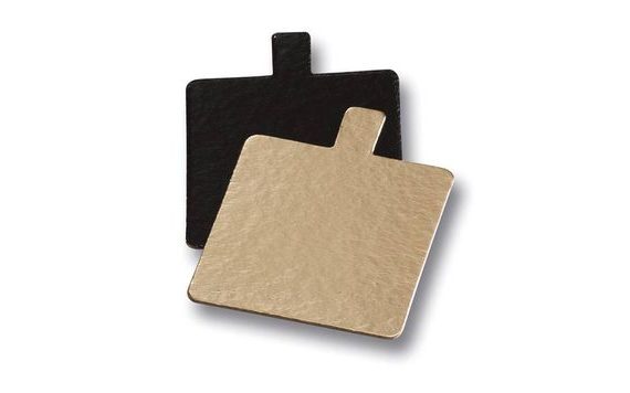 BLACK GOLD SQUARE MINI DESSERT MAT 8 CM - 1 PC