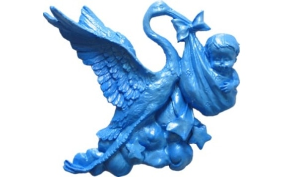SILICONE MOULD - STORK WITH BABY