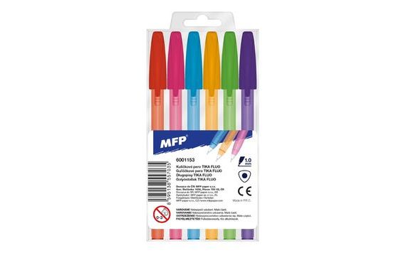 BALLPOINT PEN TIKA 107 FLUO - SET OF 6 COLOURS