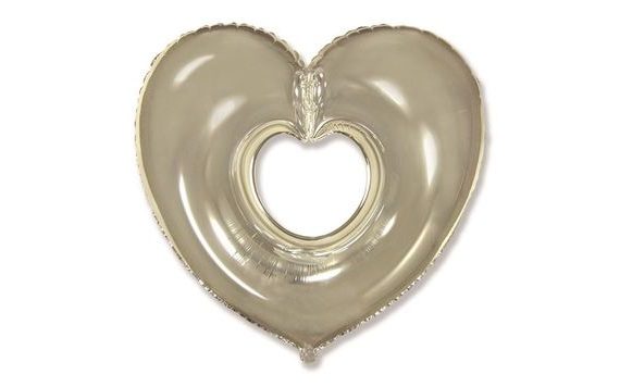 FOIL BALLOON HEART SILVER 90 CM