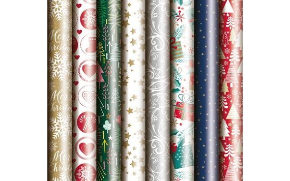 WRAPPING PAPER - CHRISTMAS MOTIFS - ROLL 200X70 CM - MIX NO.6