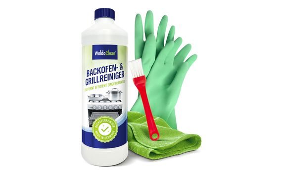 OVEN AND GRILL CLEANER + GLOVES, MICROFIBER AND BRUSH - 500 ML