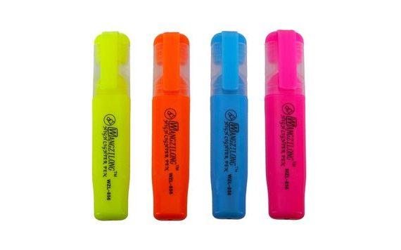 NEON HIGHLIGHTERS - 4 PCS