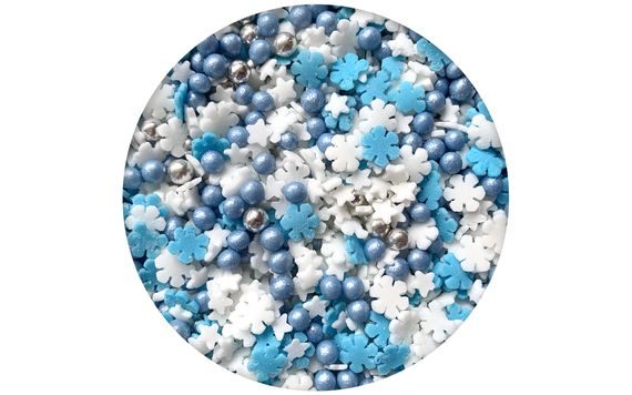 SUGAR DECORATING - BLUE AND WHITE MIX 50 G