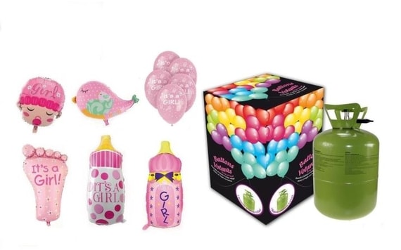 HELIUM FOR BALLOON FILLING + BALLOONS TO CELEBRATE THE BIRTH OF A BABY GIRL - 250 L