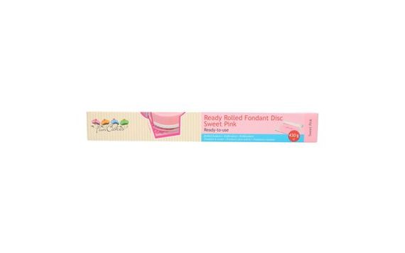 FUNCAKES READY ROLLED FONDANT DISC - SWEET PINK - 43 G