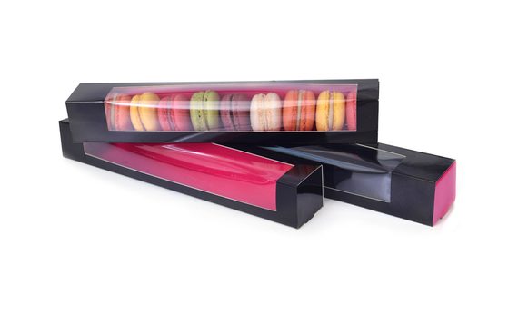 BLACK AND PINK MACAROON BOX LARGE - 1 PC