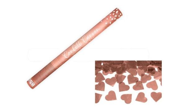 CONFETTI 60 CM - METALIC ROSE GOLD / ROSE GOLD HEART - WEDDING