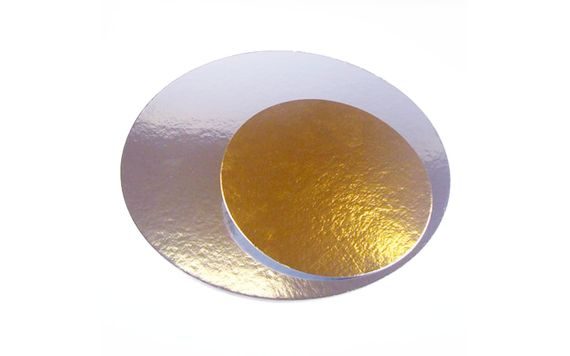 FUNCAKES CAKE CARD GOLD/SILVER - ROUND - 35 CM - 1 PC