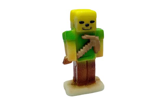 ALEX FROM MINECRAFT - GREEN BUILDER WITH PICKAXE - MARZIPAN FIGURINE