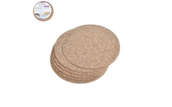 CORK PLACEMATS 6-PIECE SET, APPROX 9,5CM