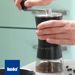 COFFEE GRINDER WITH CERAMIC STONES STAINLESS STEEL/GLASS - EIGHT-STAGE BLACK - KÁVA - RAW MATERIALS