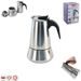 MOKA POT - STAINLESS STEEL 0,45 L - COFFEE MACHINE CLEANING - KITCHEN UTENSILS