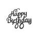 BLACK CAKE TOPPER HAPPY BIRTHDAY 14 CM - CAKE TOPPERS - PASTRY NECESSITIES