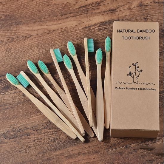 Bambusový zubní kartáček (Eco friendly) mintový 10 ks
