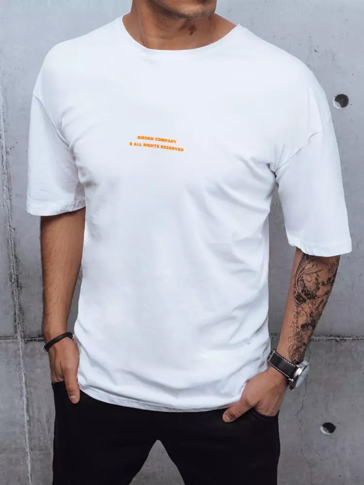 Pánske originálne tričko s krátkym rukávom s nápisom biele
