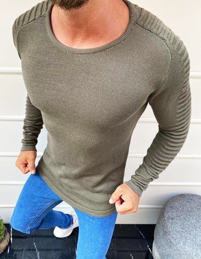 Trendový sveter khaki-pre mužov