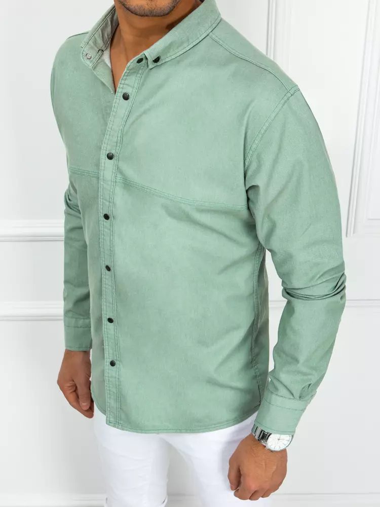 Elegantná trendová pánska zelená košeľa