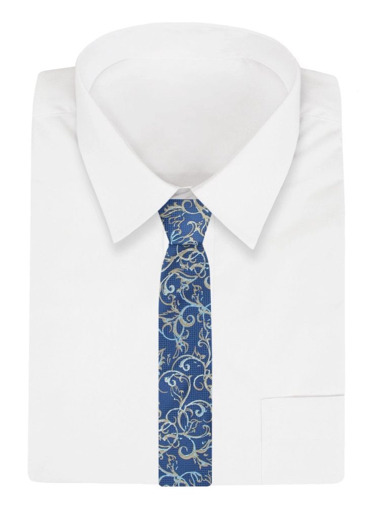 Modrá vzorovaná pánska kravata Alties