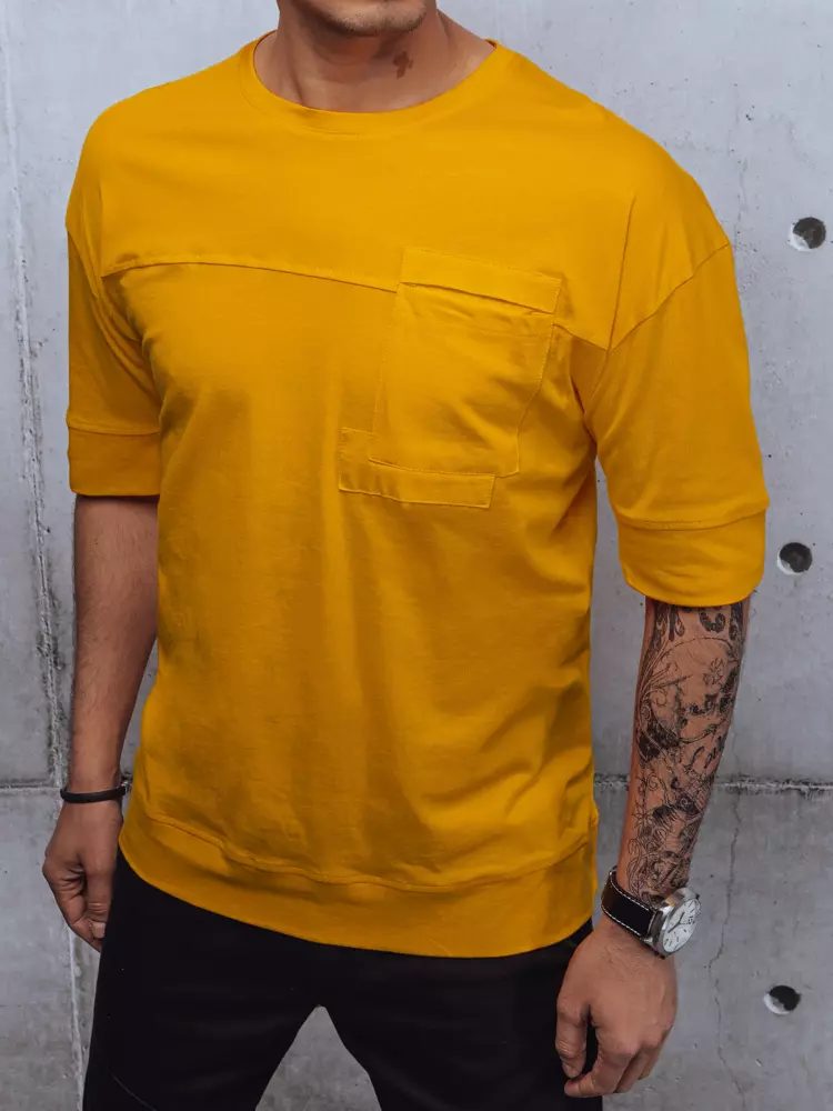 Trendové tričko s krátkym rukávom-muži-žlté