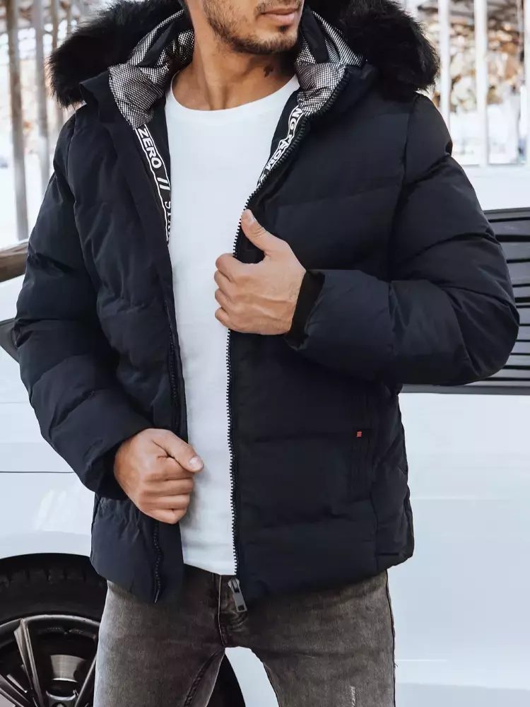 Pánska atraktívna zimná bunda s kapucňou granátová