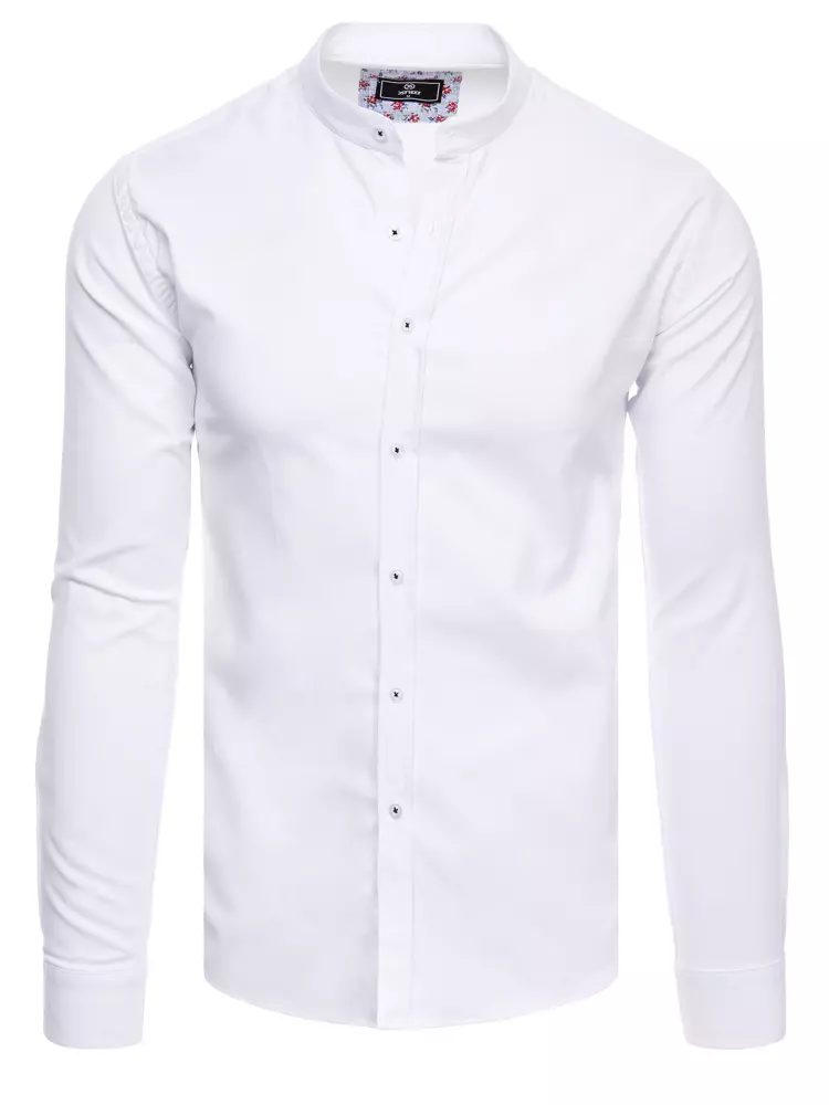 Elegantná pánska biela košeľa so stojačikom