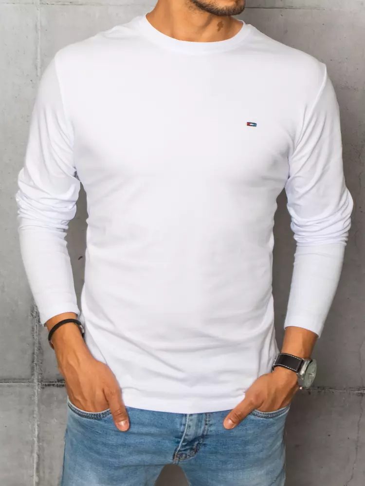 Bavlnené tričko s dlhým rukávom biele