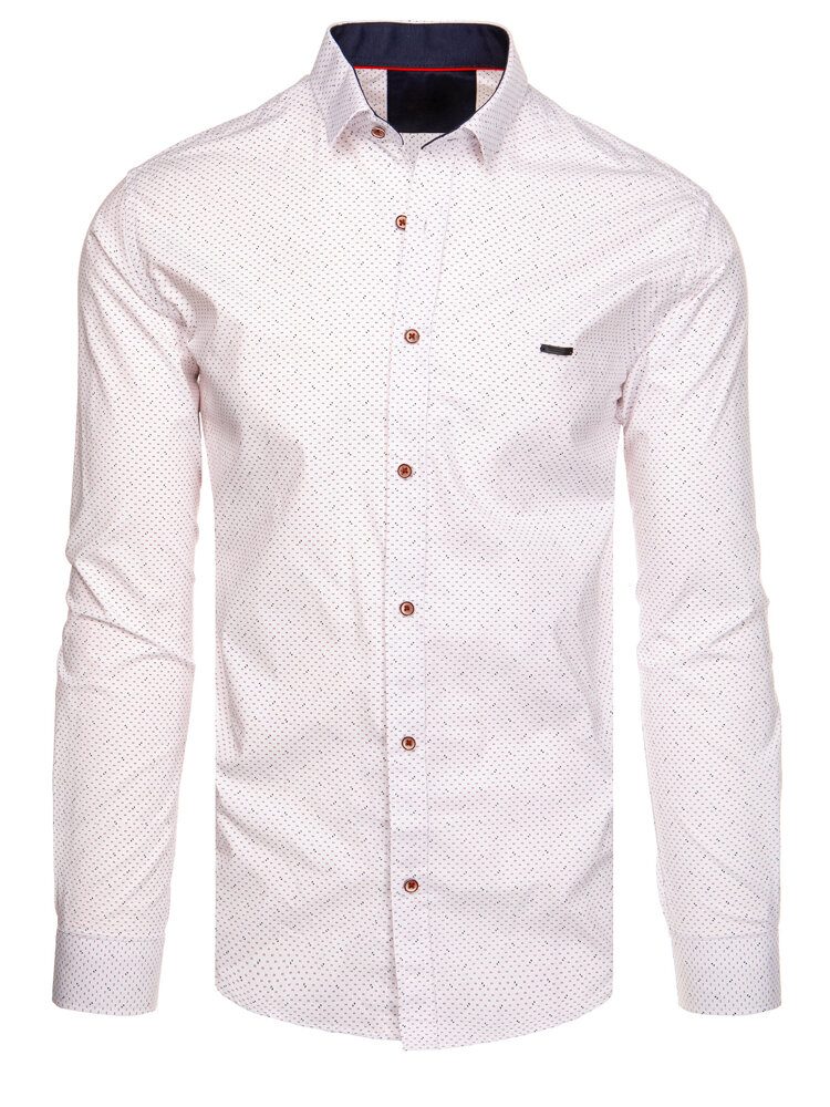 Módna vzorovaná košeľa pre pánov - biela