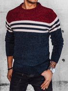 Trendy pánsky granátovo-červený sveter