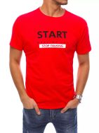 Červené tričko s nápisom Start