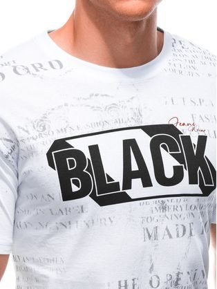 Jedinečné biele tričko s nápisom BLACK S1903