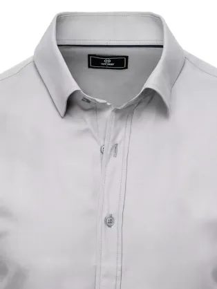 Béžovo šedá košeľa s kvetinovým vzorom V1 SHPS-0139
